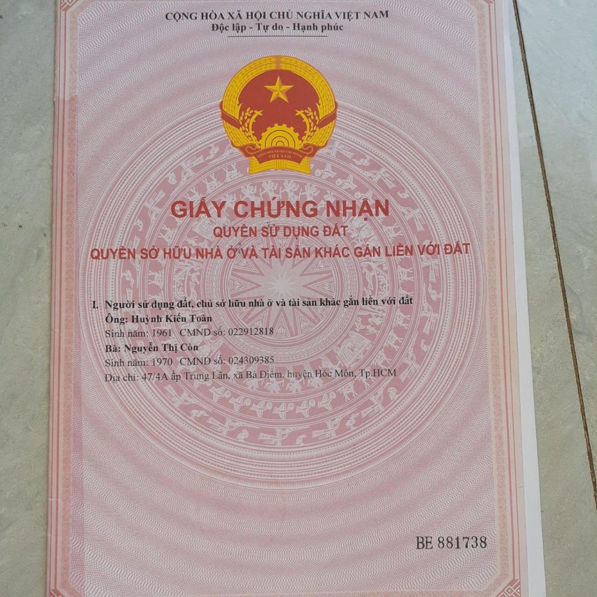 Bán nhà sổ hồng riêng chính chủ 3,56x10m gần chợ Cây Me xã Bà Điểm