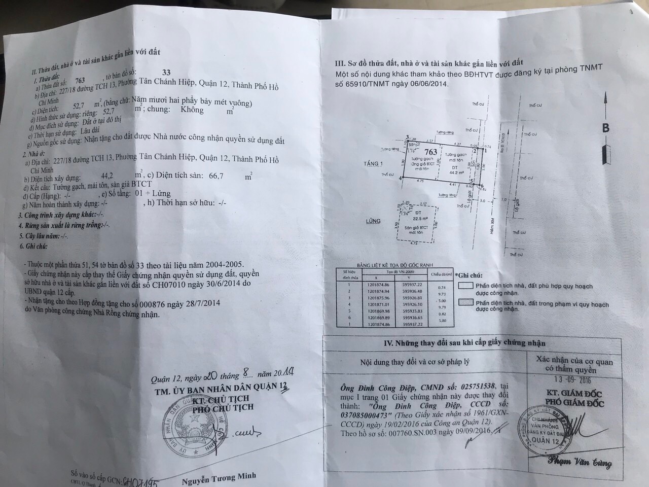 Bán nhà riêng hẻm đường Huỳnh Thị Hai phường Tân Chánh Hiệp quận 12